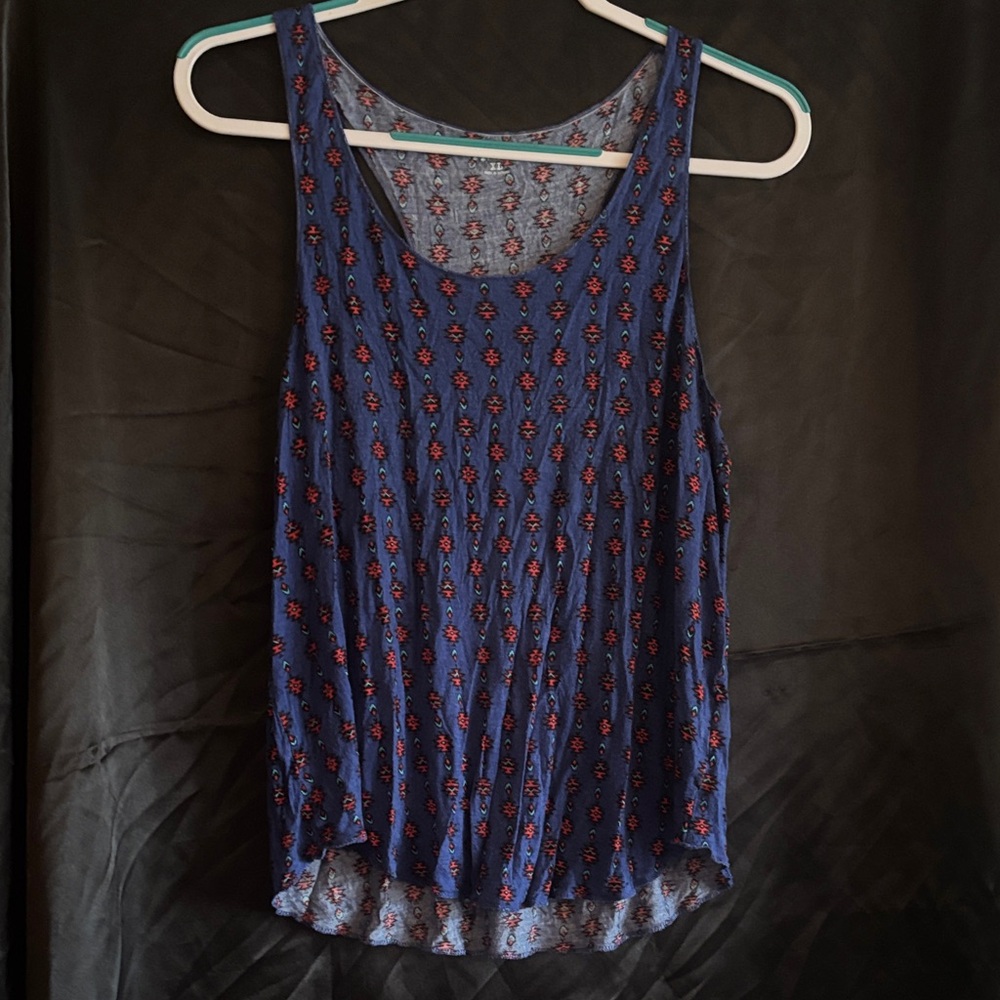 Floral Blue Sleeveless Top